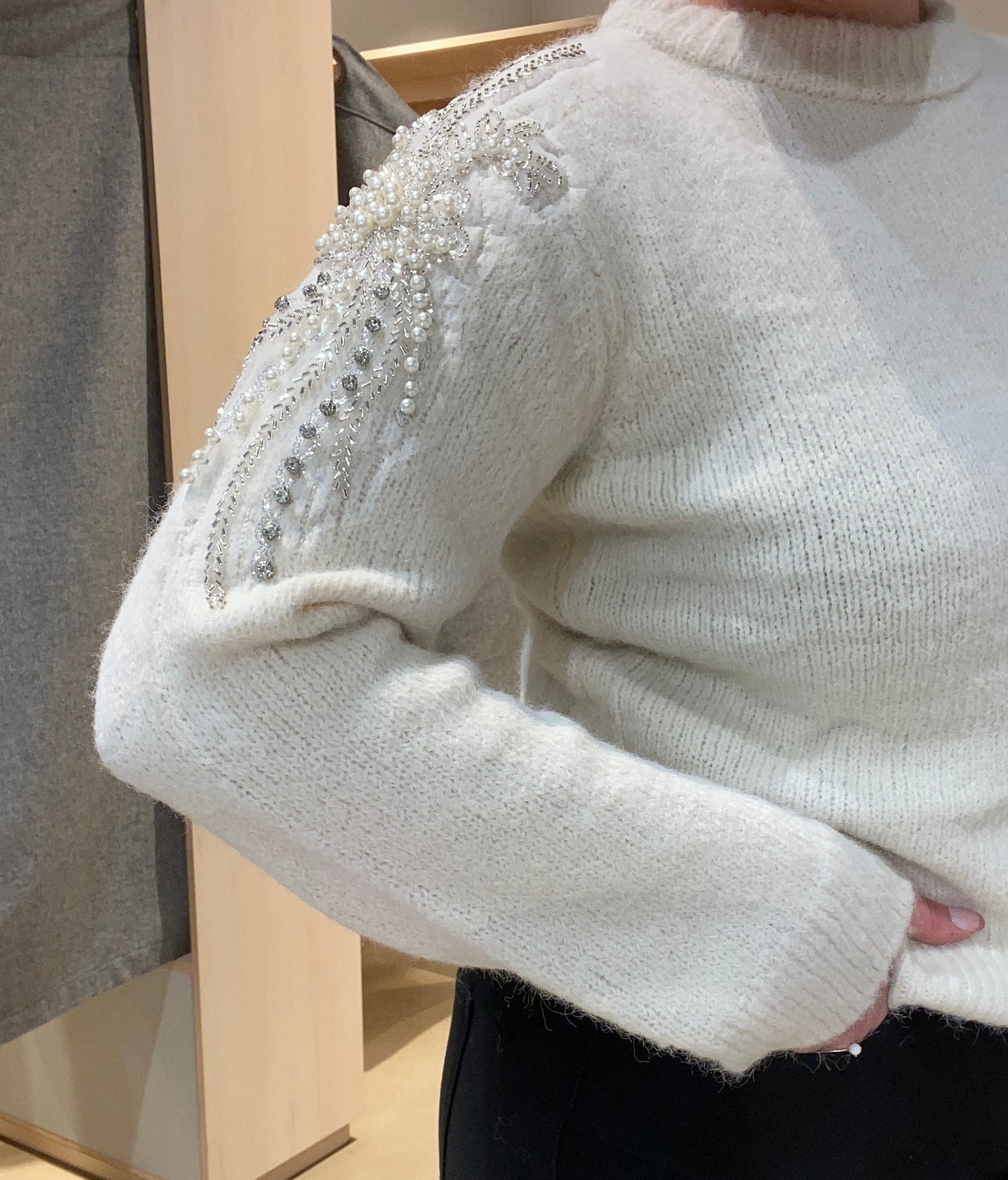 OBJSALIKA Pullover - White Sand